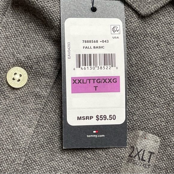 NEW Tommy Hilfiger Mens Basic Polo Gray Size XXL NWT - Picture 4 of 5